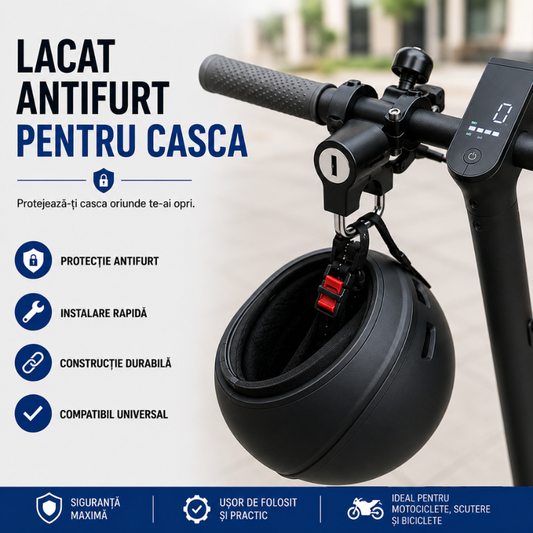 Lacat pentru casca nu mai cara casca dupa tine