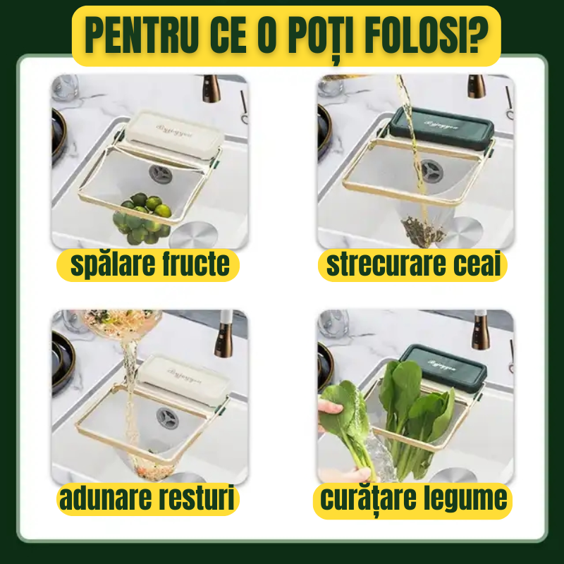 Filtru pentru chiuveta cu suport pliabil